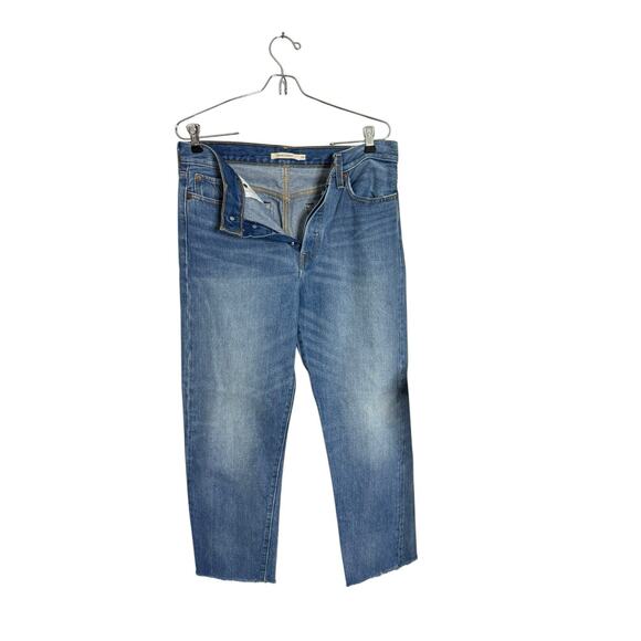 Levis Wedgie Straight Jeans Womens 29 Blue High Rise Button Fly Premium Denim - Picture 1 of 4